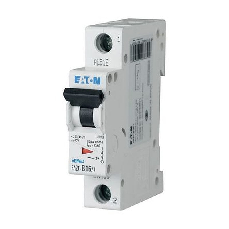 Eaton xEffect FAZ Miniature Circuit Breaker, 1-Pole, 1A, Type D, 240V ac AC, 60 V dc DC, 15 kA Breaking Capacity