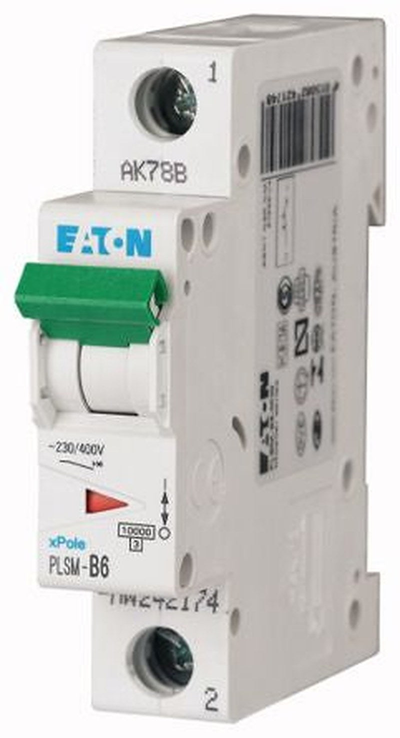 Eaton xPole PLSM Miniature Circuit Breaker, 1-Pole, 6A, Type C, 48 V dc DC, 10 kA Breaking Capacity