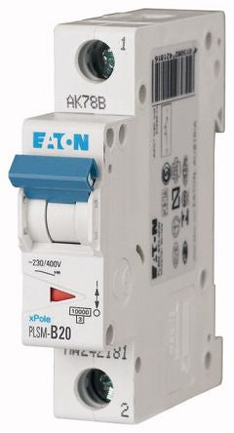 Eaton xPole PLSM Miniature Circuit Breaker, 1-Pole, 20A, Type C, 48 V dc DC, 10 kA Breaking Capacity