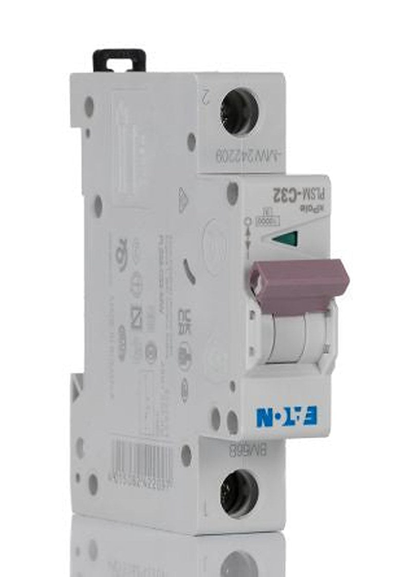Eaton xPole PLSM Miniature Circuit Breaker, 1-Pole, 32A, Type C, 230V ac AC, 48 V dc DC, 10 kA Breaking Capacity