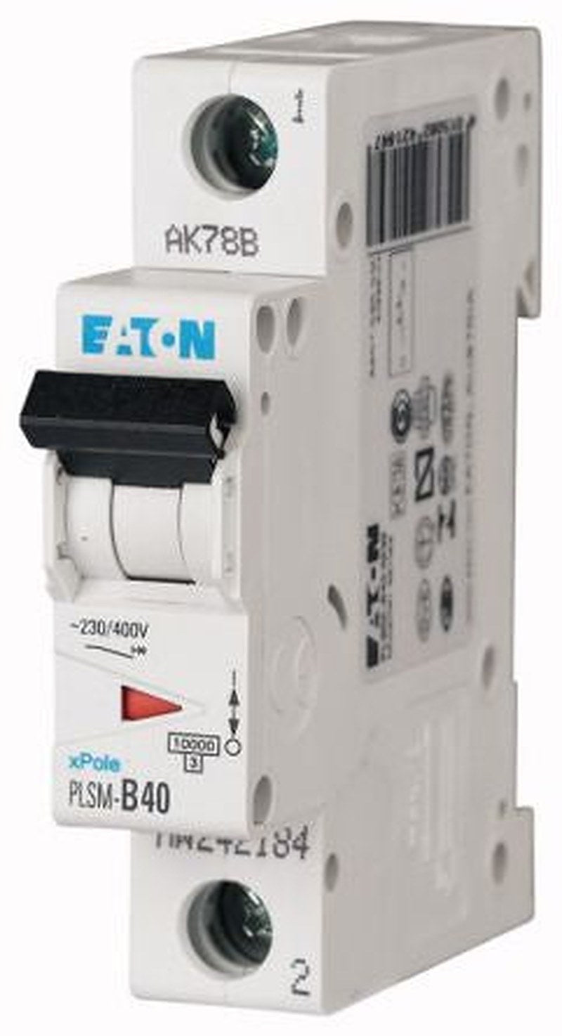 Eaton xPole PLSM Miniature Circuit Breaker, 1-Pole, 40A, Type C, 48 V dc DC, 10 kA Breaking Capacity