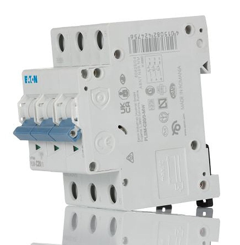 Eaton xPole PLSM Miniature Circuit Breaker, 3-Pole, 20A, Type C, 400V ac AC, 48 V dc DC, 10 kA Breaking Capacity
