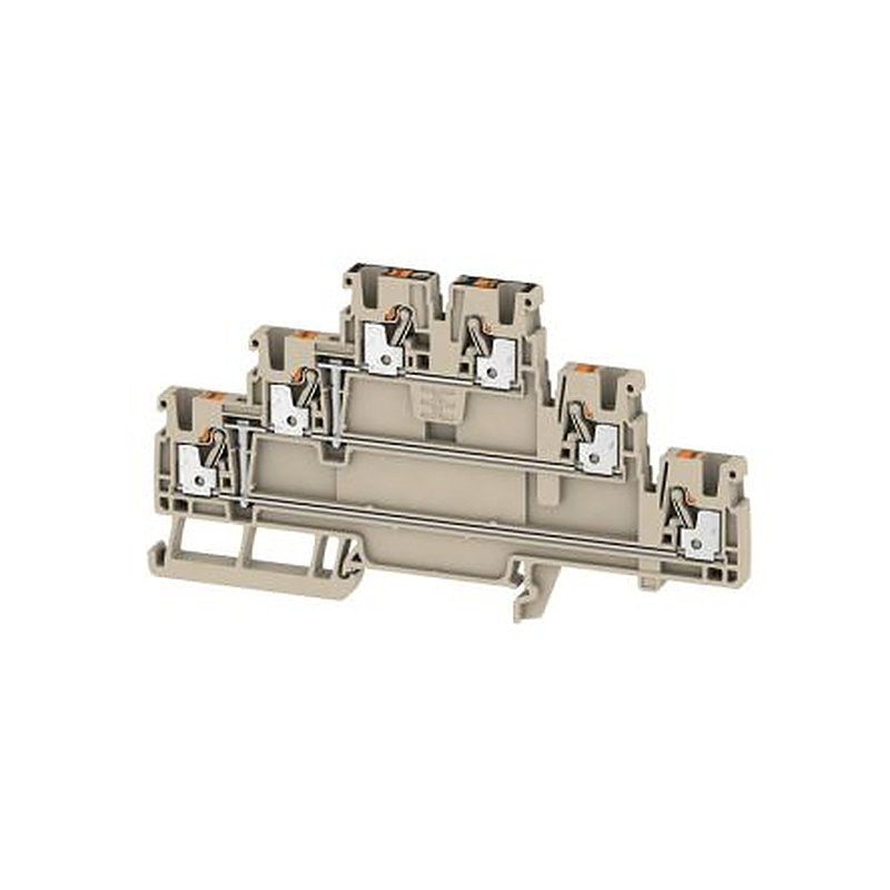 Weidmüller 2428540000 A3T Series Multi Level Terminal Block Dark Beige, 2.5mm², 3-Level, Push-in, IECEx/ATEX