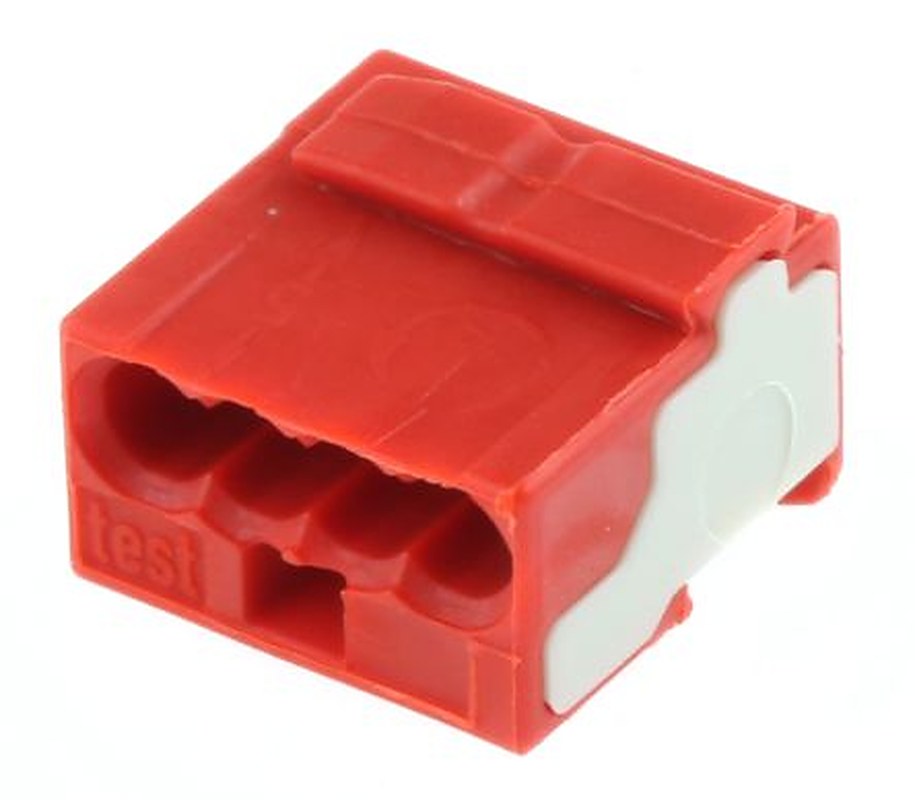 WAGO 243 Series Junction Box Connector, 4-Way, 18AWG, 22 AWG Wire, 6A Push Wire