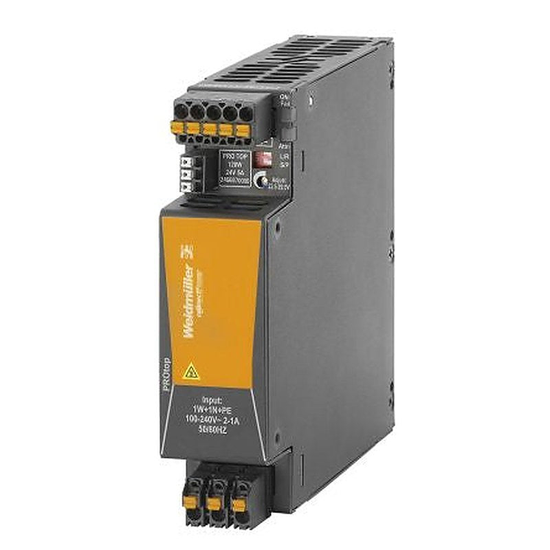 Weidmüller ProTOP Switched Mode DIN Rail Power Supply 340 V dc, 277V ac AC/DC Input 24V dc, 5 A Output DC 120 W