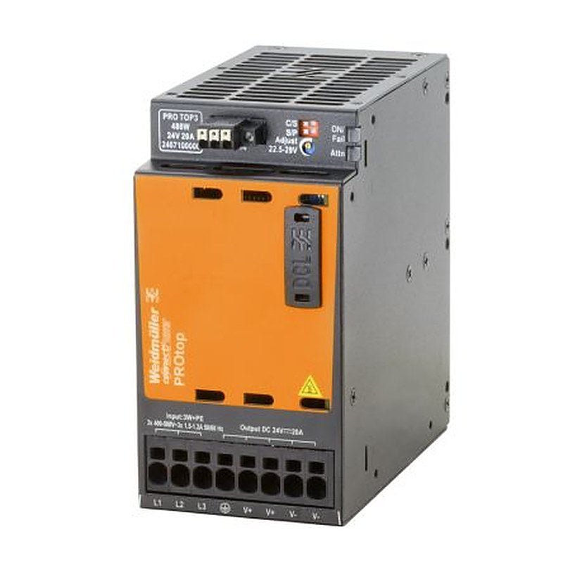 Weidmüller PRO TOP3 Switched Mode Power Supply DIN Rail Power Supply 575V ac AC/DC Input 24V dc, 20 A Output DC 480 W