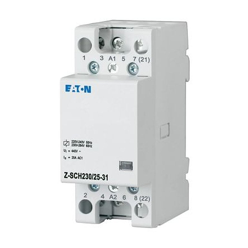 Eaton Z-SCH Installation Contactor, 230V ac Coil, 3-Pole, 25 A, 3 NO/1 NC, 440V