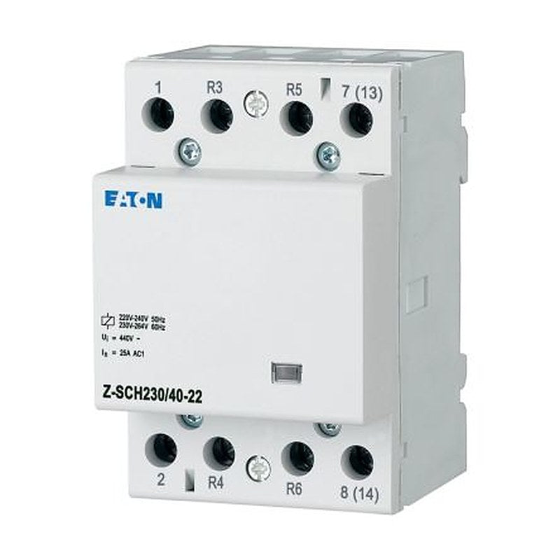 Eaton Z-SCH Installation Contactor, 230V ac Coil, 3-Pole, 40 A, 2 NO/2 NC, 440V