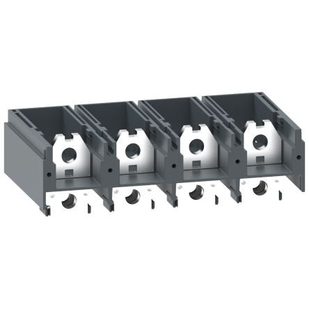 The Schneider Electric cable memory block is used to connect cables or bus bars to the contactor. When the contactor is removed for maintenance, the cables or bus bars remain connected to these connection blocks, making reinstallation faster and easier. IP20 degree of protection Supplied in a set of 2