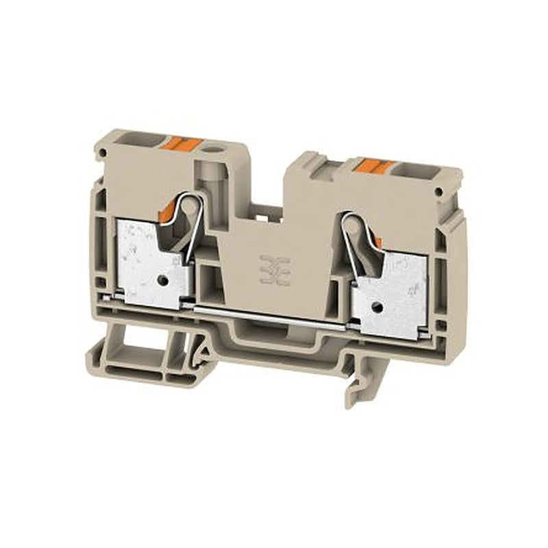Weidmüller 2490360000 A2C Series Feed Through Terminal Block Dark Beige, 10mm², 1-Level, Push-in, IECEx/ATEX