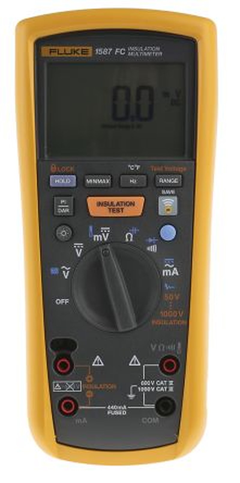 Fluke 1587 Insulation Tester, 50 V Min, 1000 V Max CAT IV, CAT III, RSCAL
