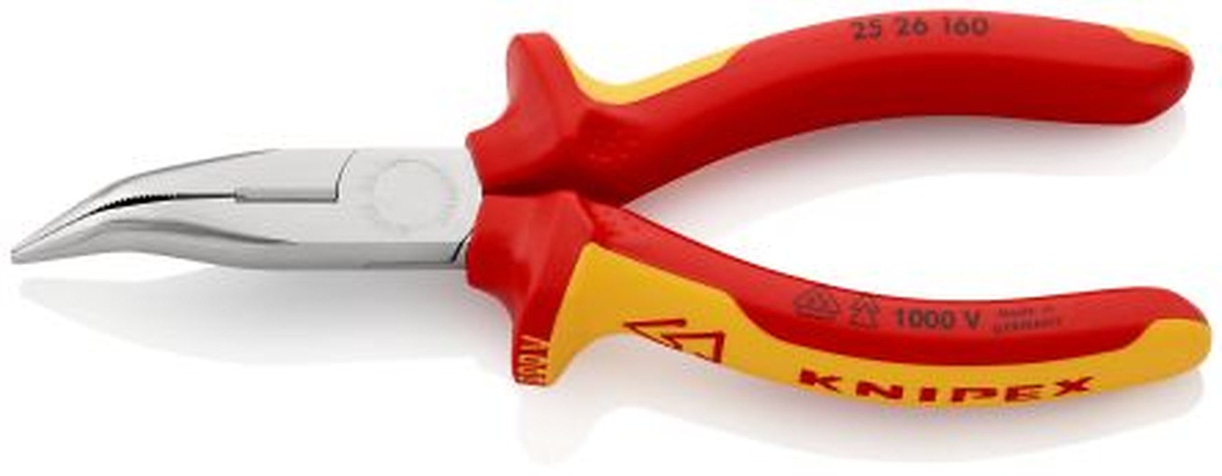 Knipex 25 26 1-Piece Long Nose Plier Round, 160 mm Overall VDE/1000V Approved, 50mm Jaw