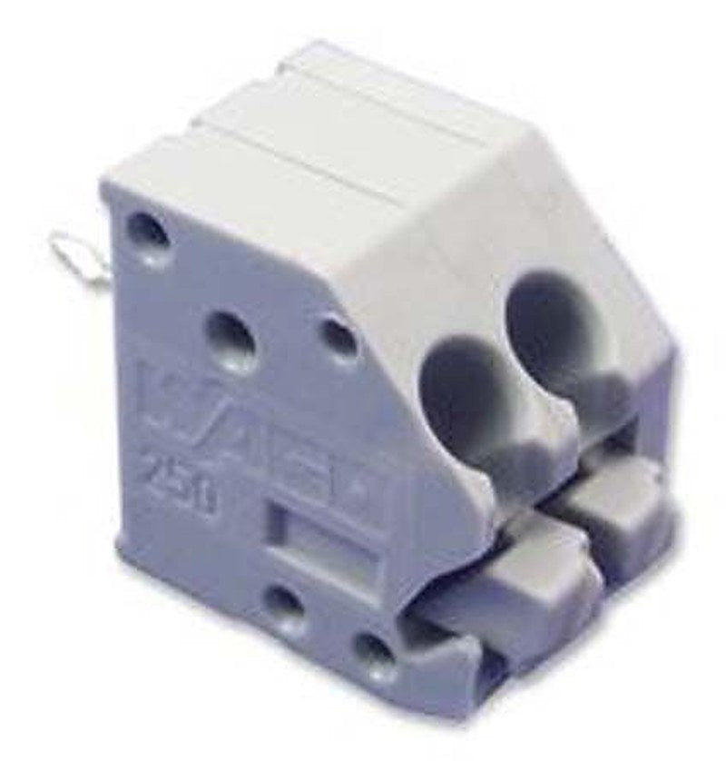WAGO 250 Series PCB PCB Female Solder Pin, 2-Pole, 10A, 5 A, 8 A, 2-Way