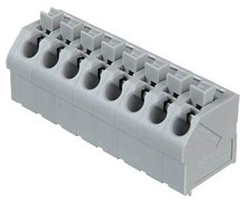 WAGO 250 Series PCB Push-In CAGE CLAMP Female Cage Clamp, 8-Pole, 10A, 17.5 A, 2 A, 8-Way