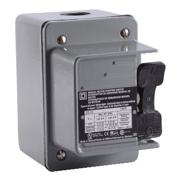 Switch, manual, 30A, 2 pole, 3HP at 575VAC, single phase, toggle operated, red 115VAC indicator, NEMA 4, two conduit (Switch manual) is a Schneider Electric product. Designed for reliable performance and long service life. Available across Iraq — contact us for pricing and delivery options.