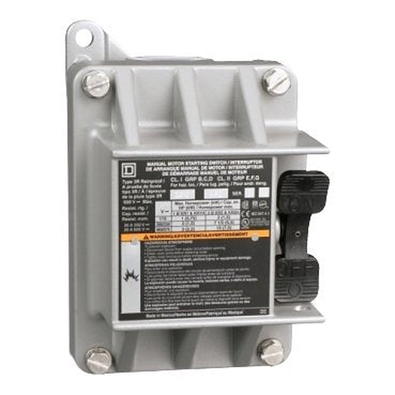 Switch, manual, 30A, 3 pole, 10HP at 575VAC, three phase, toggle operated, no indicator, NEMA 7/9, one conduit opening (Switch manual) is a Schneider Electric product. Designed for reliable performance and long service life. Available across Iraq — contact us for pricing and delivery options.