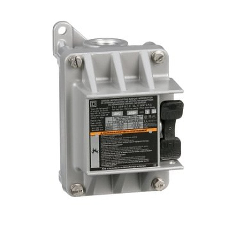 Switch, manual, 30A, 3 pole, 10HP at 575VAC, three phase, toggle operated, no indicator, NEMA 7/9, two conduit opening (Switch manual) is a Schneider Electric product. Designed for reliable performance and long service life. Available across Iraq — contact us for pricing and delivery options.