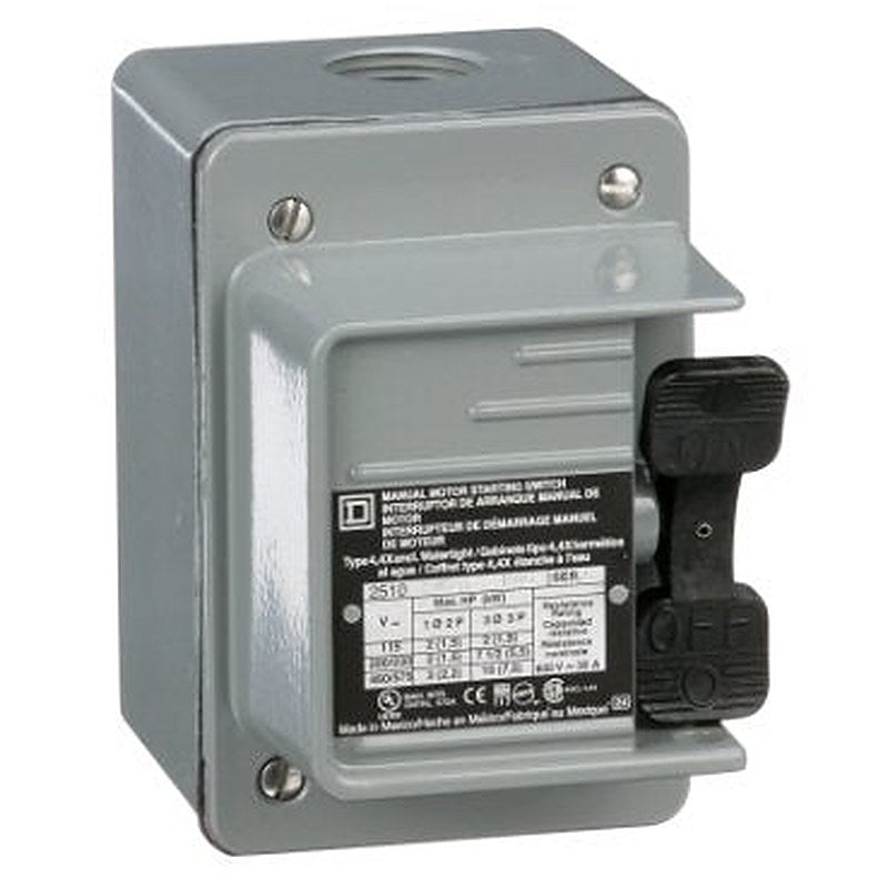Switch, manual, 30A, 3 pole, 10HP at 575VAC, three phase, toggle operated, no indicator, NEMA 4, two conduit opening (Switch manual) is a Schneider Electric product. Designed for reliable performance and long service life. Available across Iraq — contact us for pricing and delivery options.