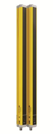 The ABB has orian1 safety light curtain. The resolution of the light curtain is 14 mm and its range is 0.2 to 6 meter. Finger and hand without muting Product net weight 2.556 kg