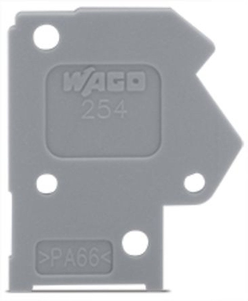 WAGO 254 Series End Plate for Use with Rail Mount Terminal Blocks