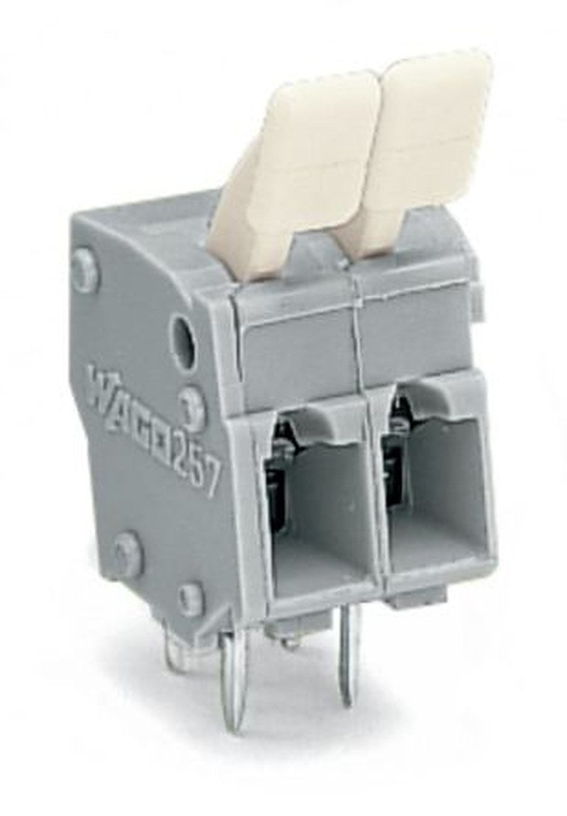 WAGO 257 Series PCB Connector, 2-Contact, 5.08 mm Pitch, Through Hole, 2 Row