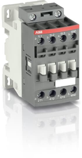 1SBL176061R2110 The ABB contactor with 1 built-in auxiliary contact and screw terminals, managing large control voltage variations, reducing panel energy consumptions and ensuring distinct operations in unstable networks. Furthermore, surge protection is built-in, offering a compact solution. AF contactors have a block type design, can be easily extended with add-on auxiliary contact blocks and an additional wide range of accessories. Close to contactor fitted with thermal O/L relay Screw terminals
