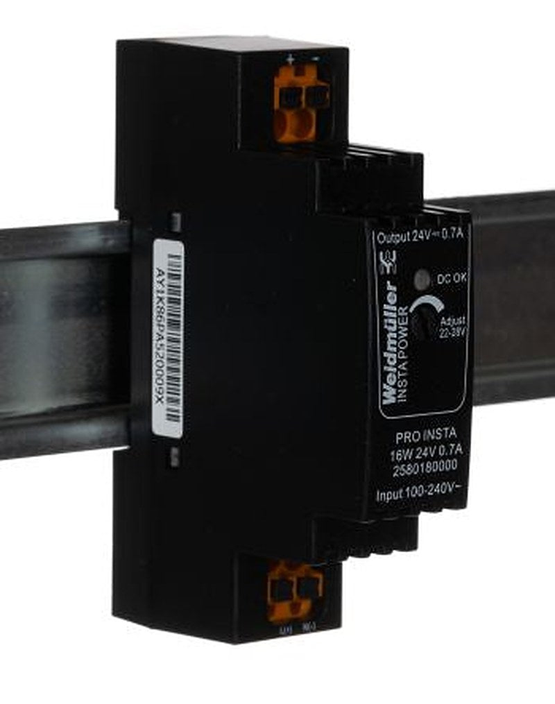 Weidmüller PRO INSTA DIN Rail DIN Rail Power Supply 300 V dc, 240V ac AC/DC Input 24V dc, 700 mA Output DC 16 W