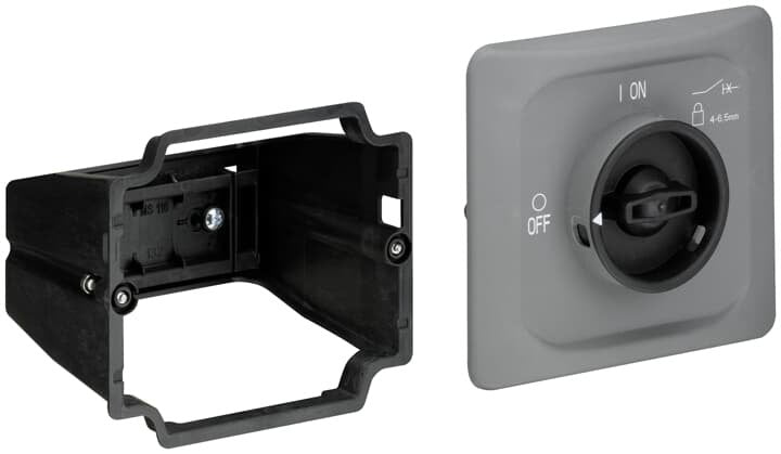 1SAM201912R1010 The ABB DMS132-G door mounting kit is suitable for manual motor starter MS116/MS132. The combination of manual motor starter and door mounting kit allows to setup all required control and protection functions for single machine installations. It has a IP65 degree of protection Handle is 3-times lockable in OFF position.