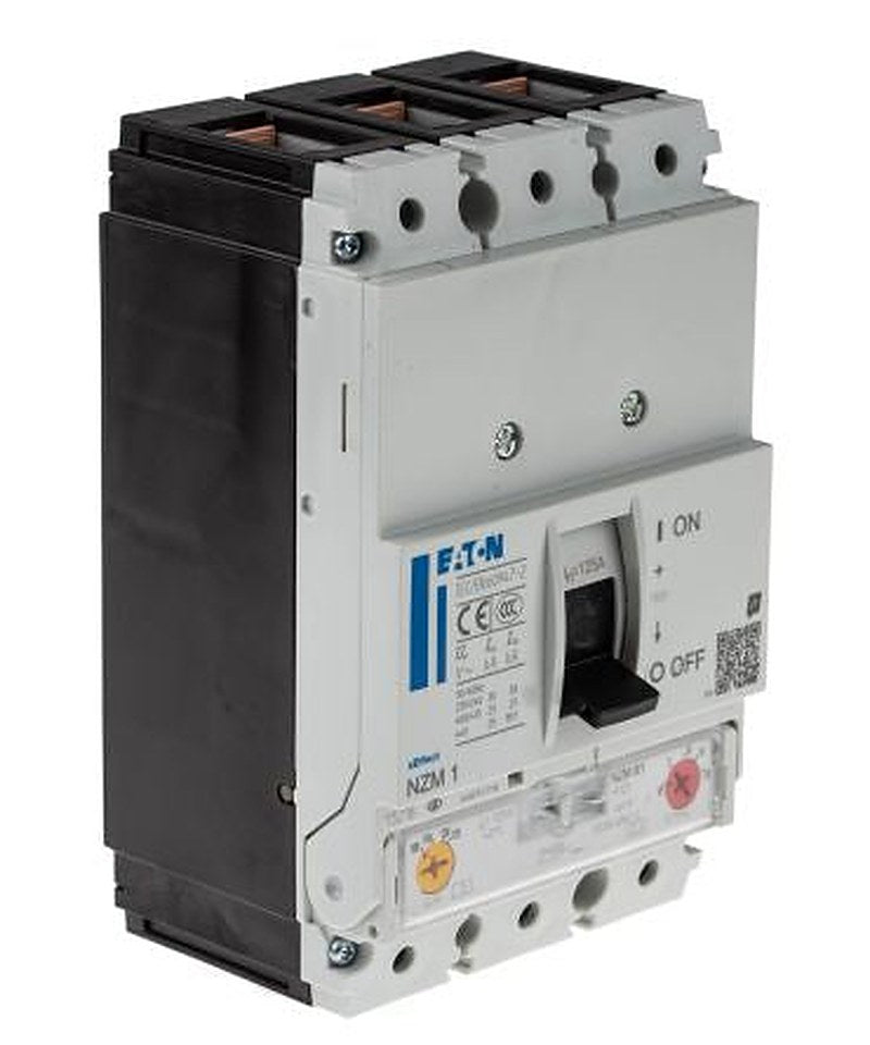 Eaton, xEnergy, NZM1 Molded Case Circuit Breaker 3-Pole 125A, Breaking Capacity 25 kA, DIN Rail