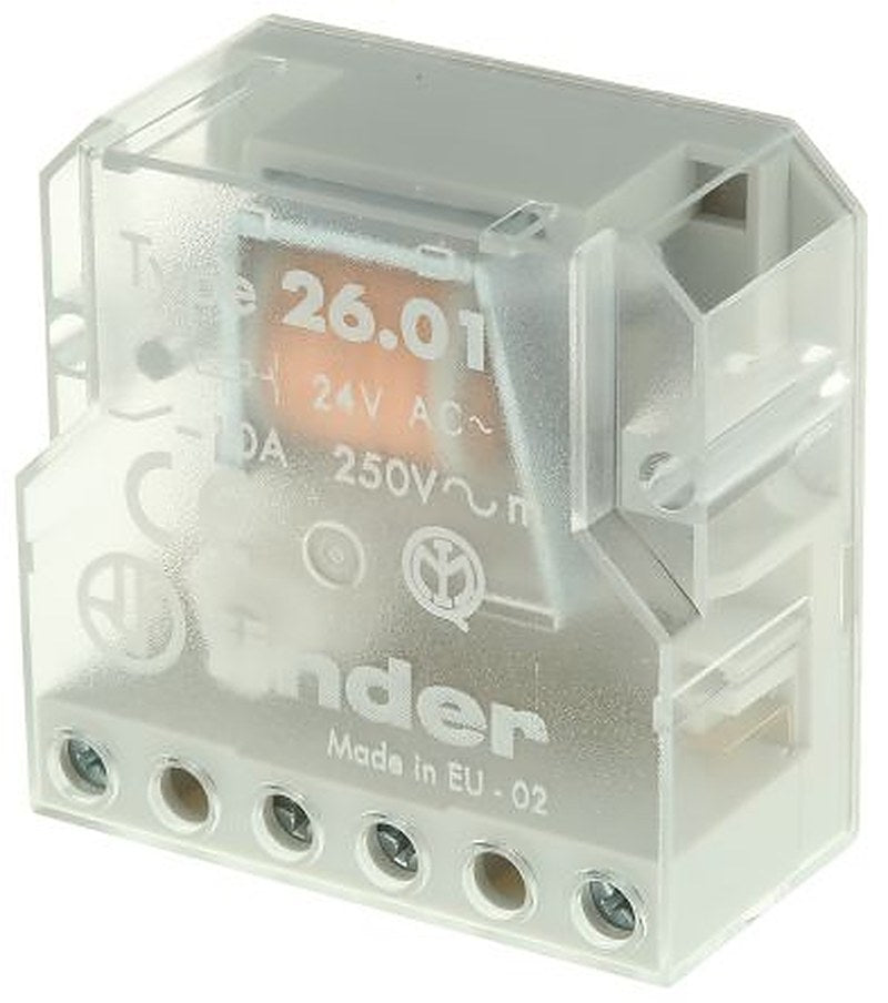 Finder Panel Modular Step Relay, 24V ac Coil, 10A Switching Current, SPST