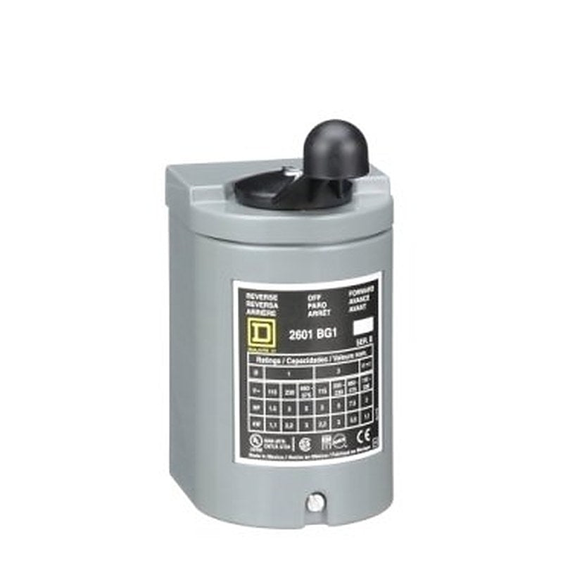 Switch, reversing drum, 5 HP at 575 VAC single phase, 7.5 HP at 575 VAC polyphase, handle operated, NEMA 1 enclosure (Switch reversing drum) is a Schneider Electric product. Designed for reliable performance and long service life. Available across Iraq — contact us for pricing and delivery options.