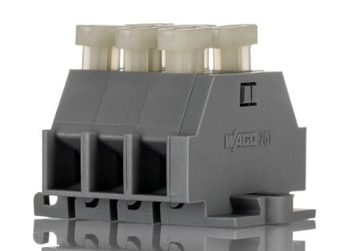 WAGO 261-xxx/341 Series PCB Terminal Block, 3-Contact, 6 mm Pitch, 2 Row, 261-103/341-000