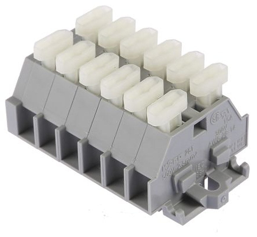 WAGO 261-106/341-000 261 Series Terminal Strip Grey, 2.5mm², 1-Level, Cage Clamp