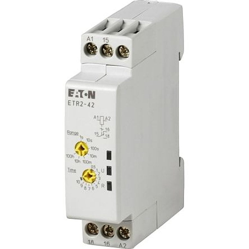 Eaton ETR2 Series DIN Rail Timer Relay, 1-Contact, 240 V ac 240V ac, 0.05 to 3600000 s, 1-Function