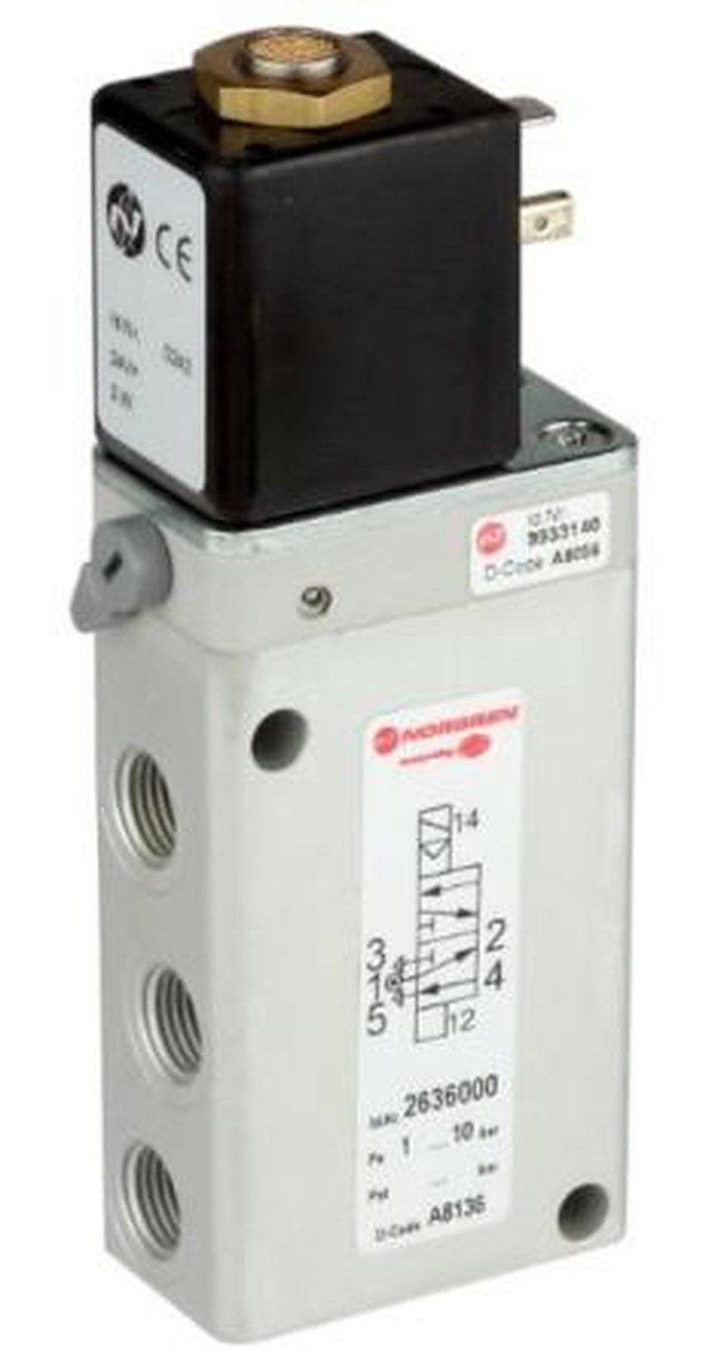 Norgren Pneumatic Solenoid Valve - Air spring, NC Solenoid, NO Solenoid Solenoid 2636  Series 230 V ac, 24V dc