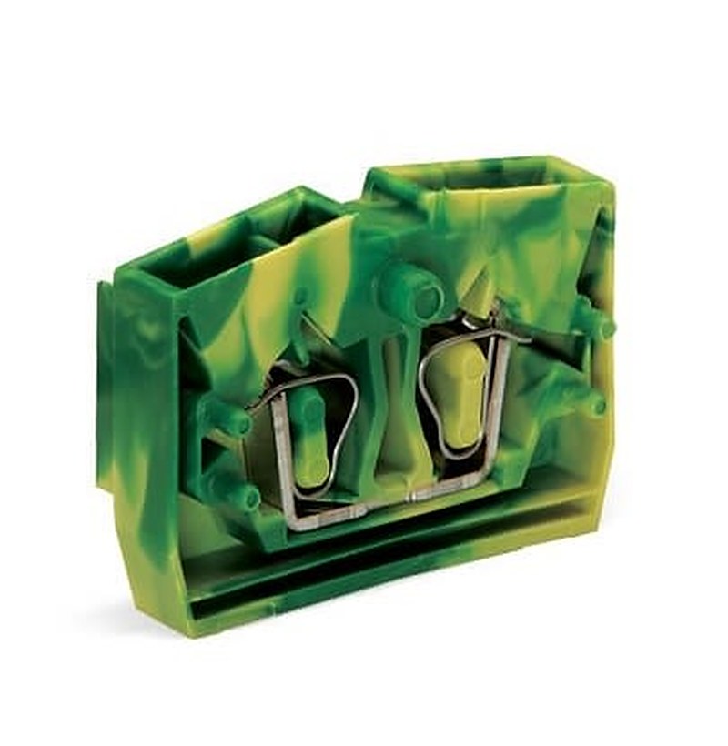 WAGO 264-307 264 Series Terminal Block Green, Yellow, 2.5mm², 1-Level, Cage Clamp