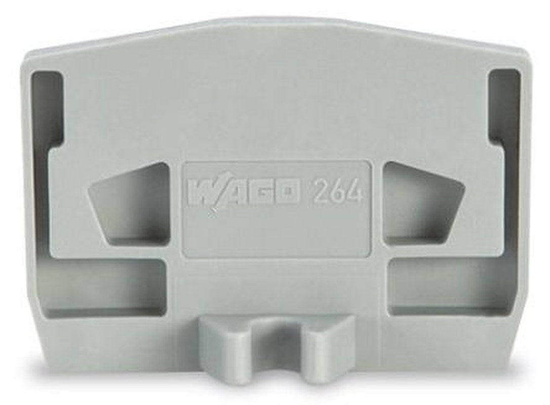 WAGO 264 Series End and Intermediate Plate with Mounting Flange for Use with 264 Series Terminal Blocks