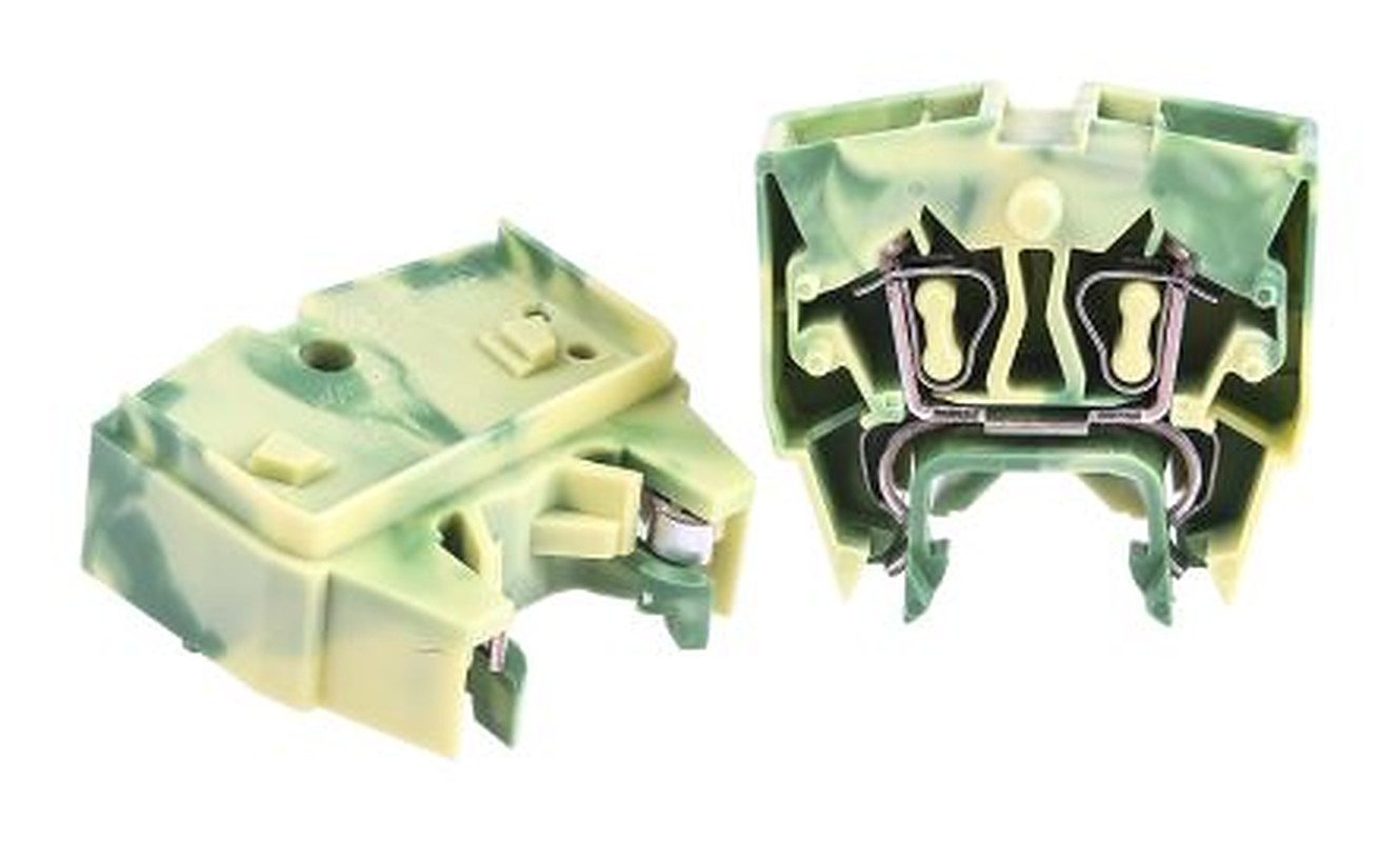 WAGO 264-727 264 Series Earth Terminal Block Green, Yellow, 2.5mm², 1-Level, Cage Clamp