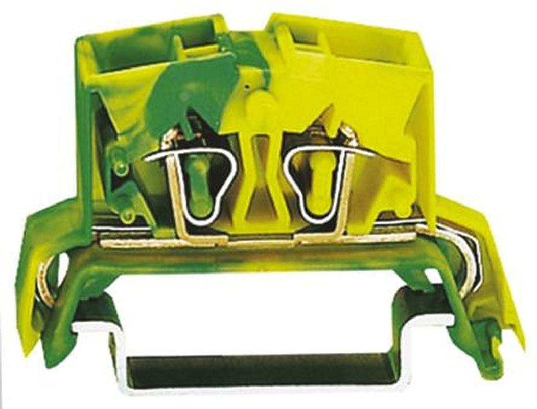 WAGO 264-737 264 Series Earth Terminal Block Yellow, Green, 2.5mm², 1-Level, Cage Clamp