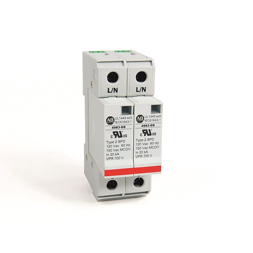 The Allen Bradley DIN Rail AC Power Surge Protective Device offers a number of options to meet basic surge protection needs. They are connected in parallel and use an MOV to clamp high-voltage surges. They are primarily used in the main electrical panel for the protection of 1- and 3-phase systems. Compact modular design Robust design avoids unnecessary replacement DIN Rail mounted Type 2 Replacement module Visual status indicator Remote status indicator
