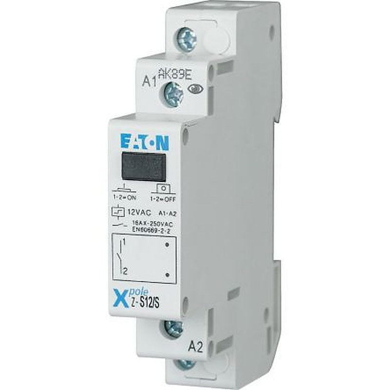 Eaton DIN Rail Impulse Relay, 12V ac Coil, 16A Switching Current, SPST