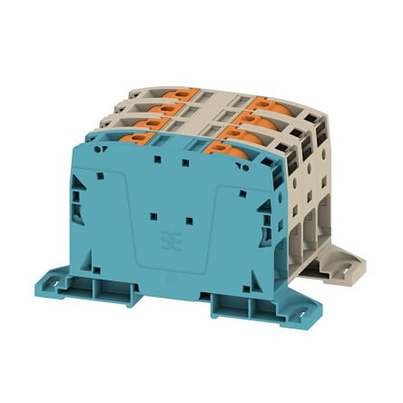 Weidmüller 2663370000 A2C Series Feed Through Terminal Block Dark Beige, 50mm², 1-Level, Push-in, IECEx/ATEX