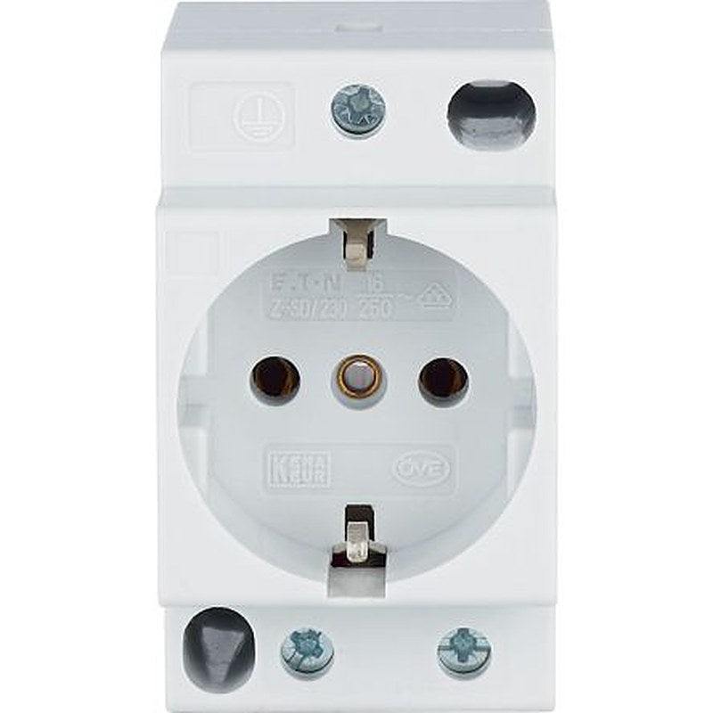 Eaton ZSD White 1 Gang Plug Socket, 16A Indoor, CEE 7/3