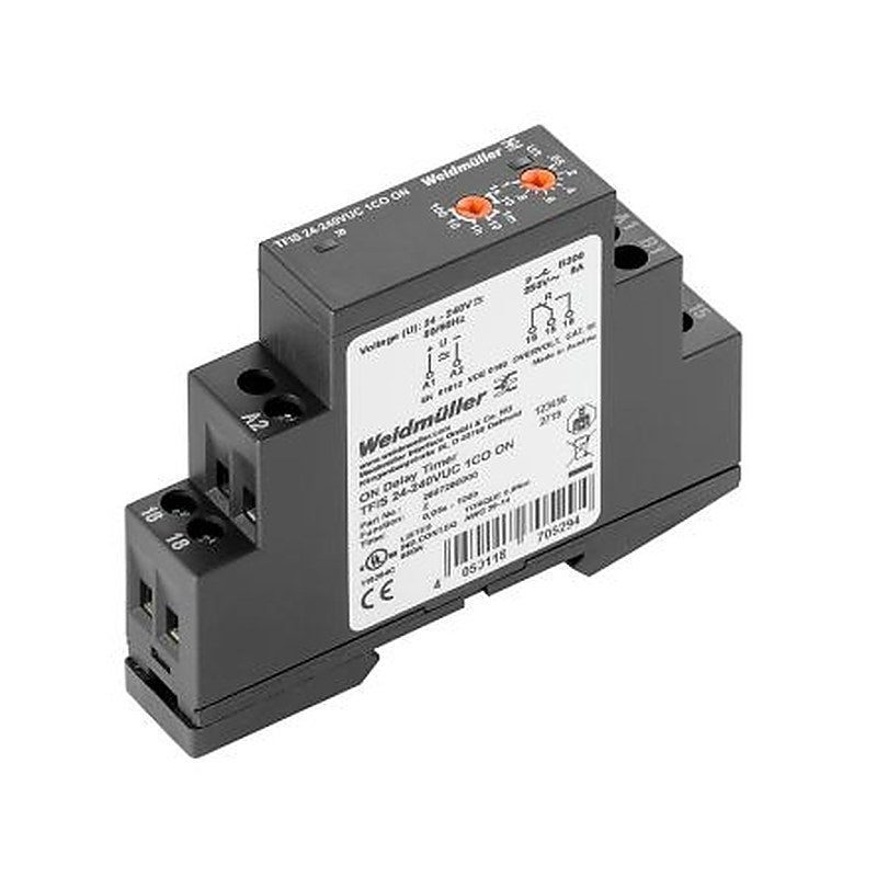 Weidmüller TFI Series Screw Timer Relay, 1-Contact, 240 V dc 240V ac, 5 to 100 h, 1 CO Switch Configuration