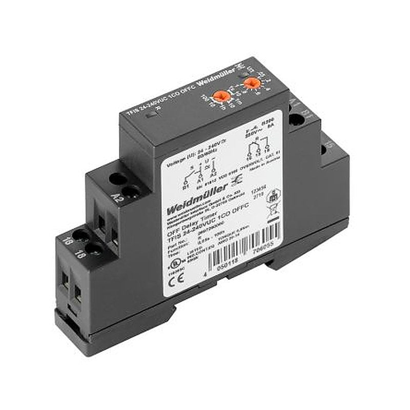 Weidmüller TFI Series Screw Timer Relay, 1-Contact, 240 V dc 240V ac, 5 to 100 h, 1 CO Switch Configuration