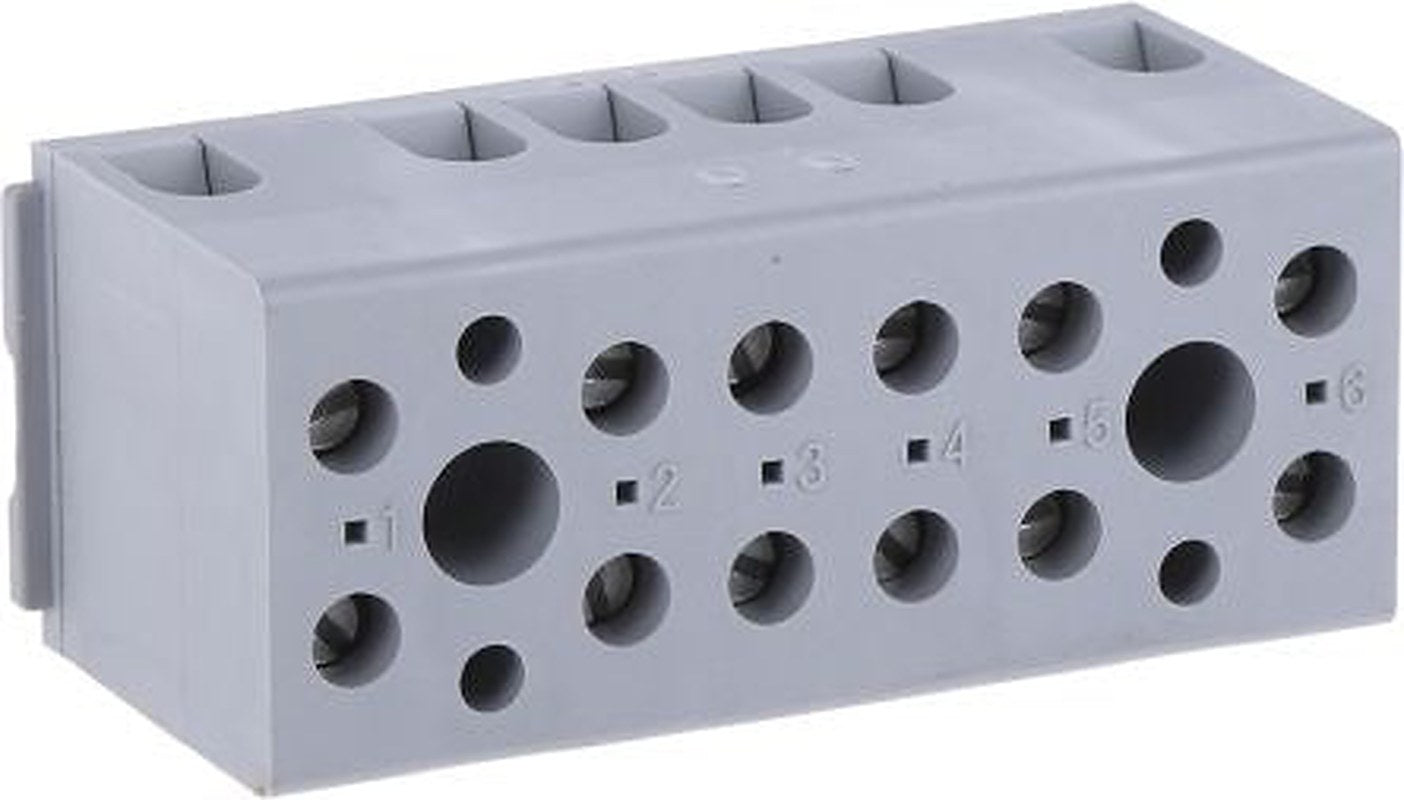 Phoenix Contact UK Series Non-Fused Terminal Block, 6-Way, 12AWG, 24 AWG Wire, 30A Screw