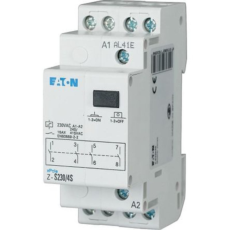 Eaton DIN Rail Impulse Relay, 230V ac Coil, 16A Switching Current, 4PST