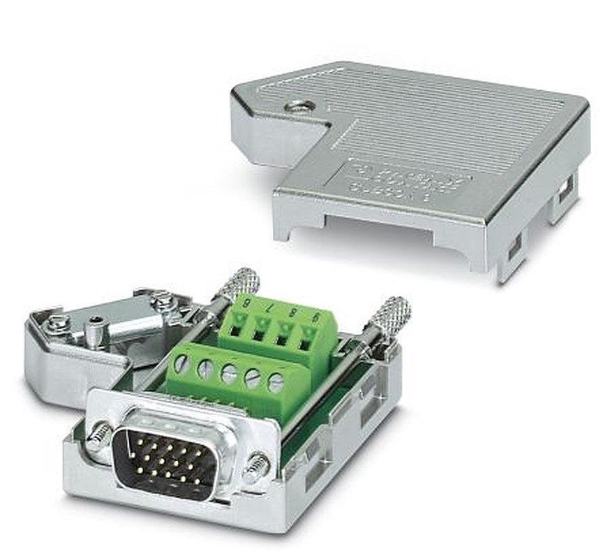 Phoenix Contact SUBCON 15HD/M 15 Way Straight Cable D-Sub Connector, with 4 to 40 Screw Lock Male