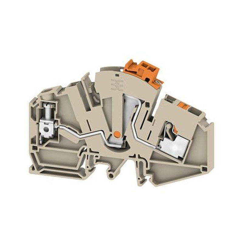 Weidmüller 2710110000 HTTB Series Test Disconnect Terminal Block Dark Beige, 6mm², 1-Level, Screw, IECEx/ATEX