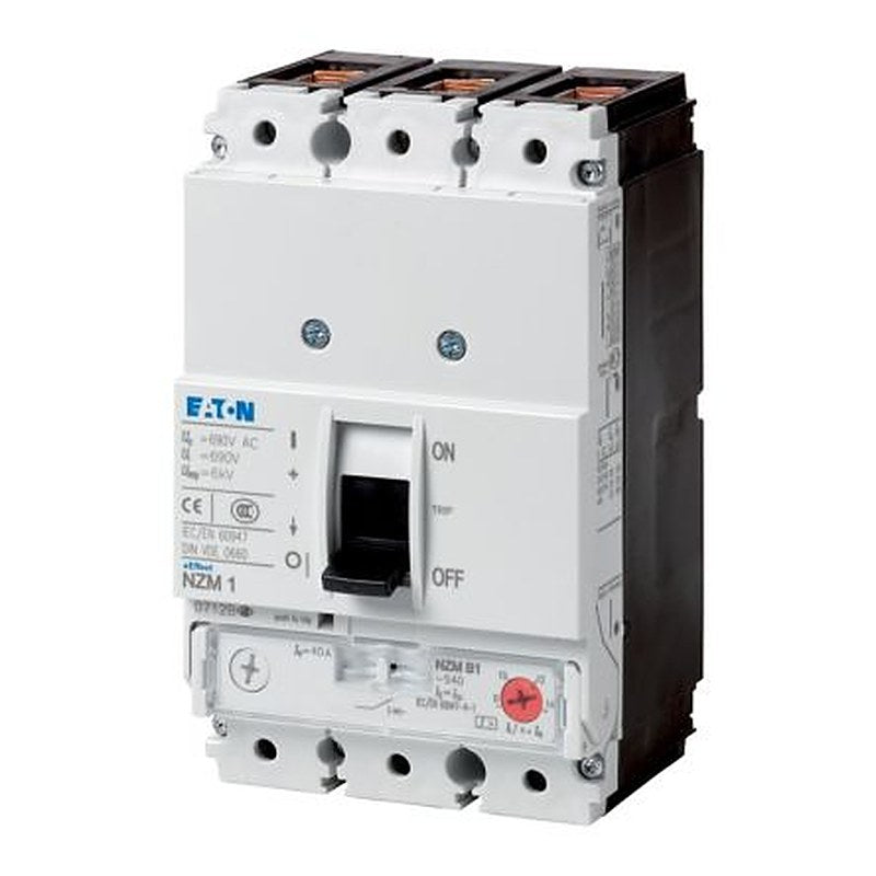 Eaton, NZM, NZM1 Molded Case Circuit Breaker 3-Pole 100A, Breaking Capacity 4 kA, Fixed